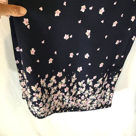 Yado Women's Vintage Cropped Palazzo Pull-On Pants Navy and Lavender Size Large - Picture 4 of 9